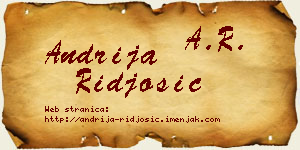 Andrija Riđošić vizit kartica